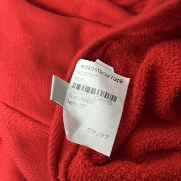 Women's Red Halogen Ring Detailed Tie Sleeve Crew Neck Sweatshirt Size XS - Picture 5 of 7